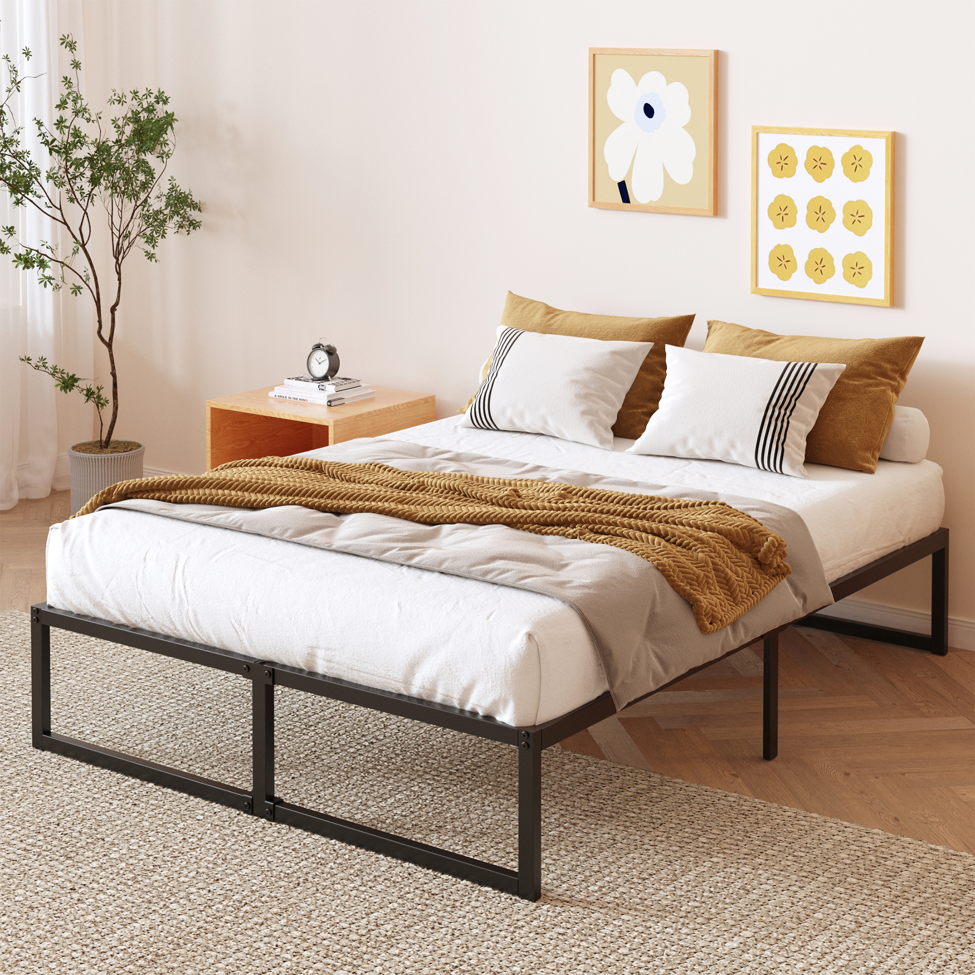 Bedofmine Queen Metal Platform Bed Frame, 14-Inch photo 3