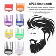 thumbnail image 4 of 8PCS Cutting Guide Comb Barbers Hairdressing Tool Set Colorful Limit Comb Set Compatible with WAHL Electric Hair Clipper, 4 of 8