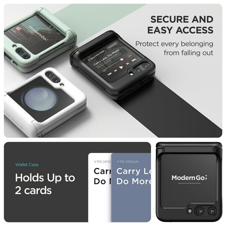  VRS DESIGN Phone Case for Galaxy Z Flip 5 5G Phone (2023)  [Terra Guard Active GO], Premium Durable Semi-Auto Hinge Protection Card  Holder Wallet Case (Matte Black/Renewed) : Cell Phones 