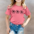 thumbnail image 2 of AWZXDE Hauts pour Filles Décontractés Imprimés Col Rond Manches Courtes T-Shirt, 2 of 5