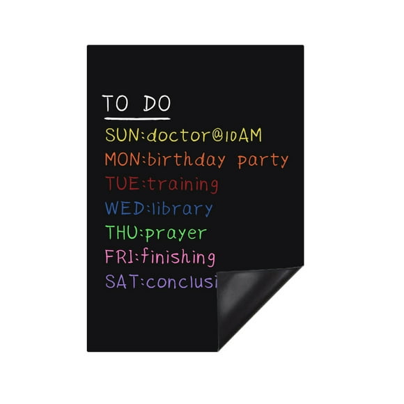 x Pizarra magnética para nevera 43 x 28 cm - Pizarra magnética fácil de limpiar - 8 tizas y 1 paño - Recordatorio para compras y tareas domésticas