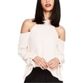 thumbnail image 1 of Rachel Roy Womens Mock neck Off the Shoulder Blouse, Pink, 8, 1 of 1