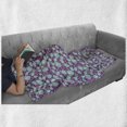 thumbnail image 5 of Floral Soft Flannel Fleece Throw Blanket, Feminine Composition of Peonies, Cozy Plush for Indoor and Outdoor Use, 70" x 90", Seafoam Violet, by Ambesonne, 5 of 5