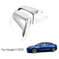 thumbnail image 3 of Cubierta de marco de moldura de espejo retrovisor lateral de vidrio plateado para automóvil Model Y 2021, 3 of 5