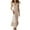 Khaki, variant on Summer Dresses for Women Solid Color V Neck Button Flounce Long Ruffled A Line Sleeveless Maxi Casual Dress Outwear,Blue,L