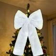 thumbnail image 2 of HCTSHG Christmas Large Plush Bows Giant Christmas Tree Topper Bow Decorations for Home Xmas Tree Toppers Wreath Wall Birthday Wedding Engagement Party Decor, 2 of 9