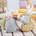 thumbnail image 4 of Neinkie Laughing Bunny Rabbits Spring Easter Decoration Vintage Rustic Country Bunnies Rabbit Figurine Statue Easter Rabbit Statues Spring Bunny Decoration Clearance, 4 of 6