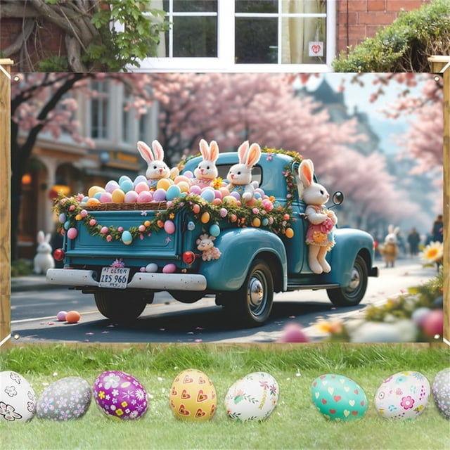 Easter Banner Background Spring and Summer Holiday Theme Decoration Background Cloth Party Photo Decorations