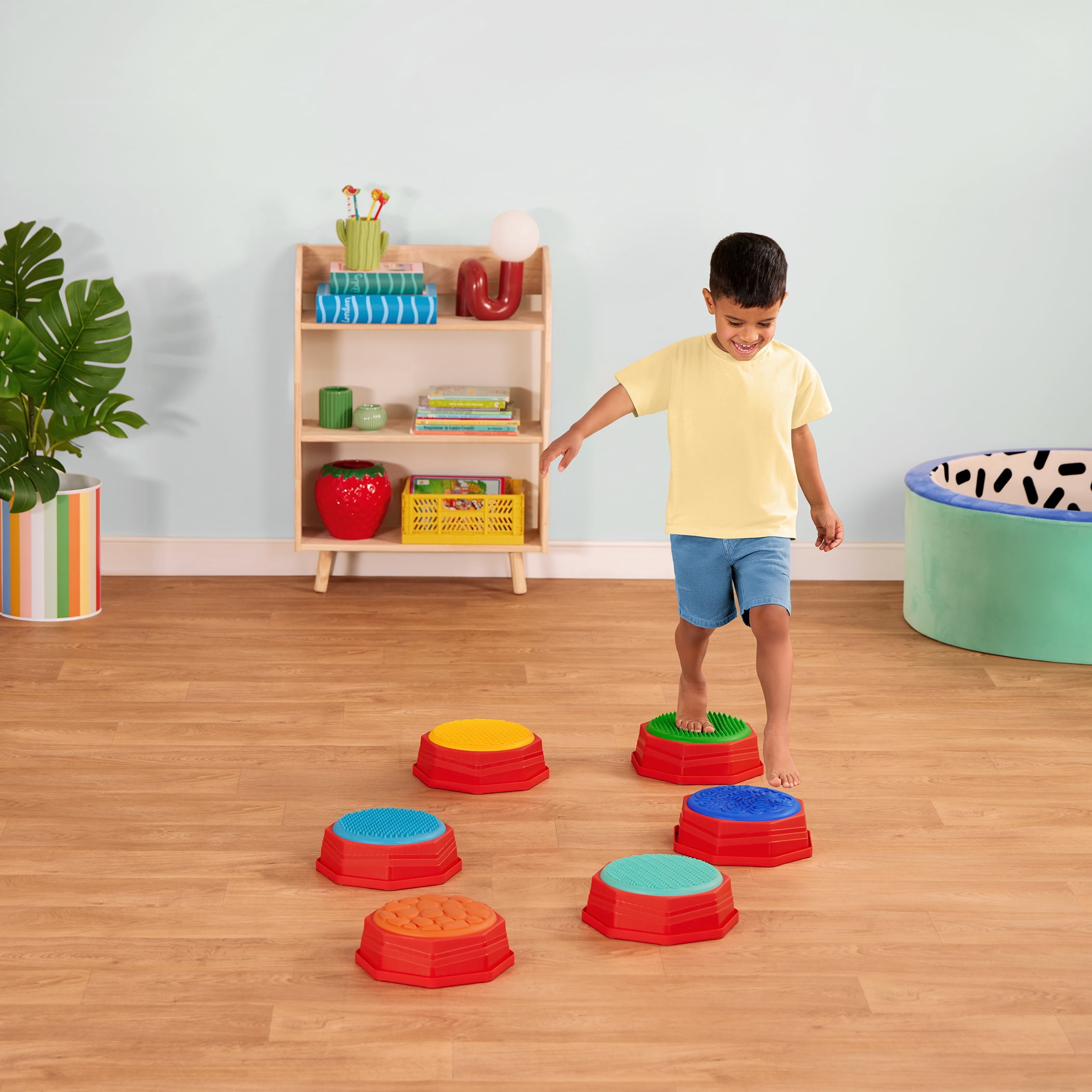 Battat Hop Spots 6 PCS Sensory Stepping Stones for Kids, Active Playset for 3 Years +