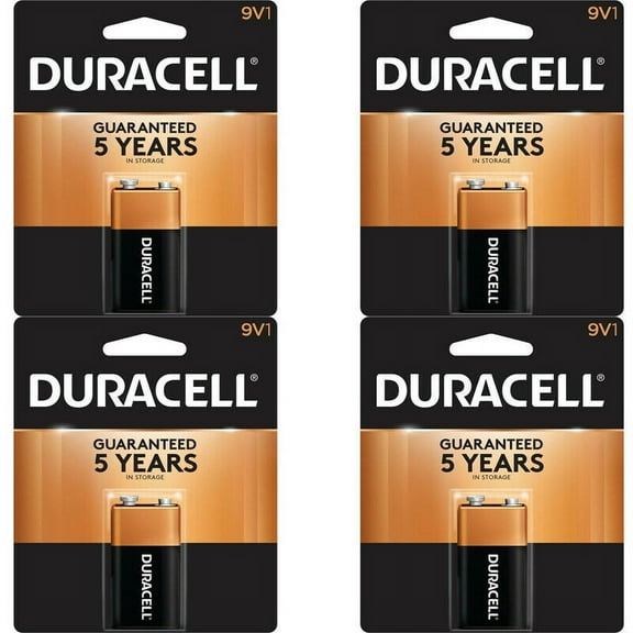 4 Count Duracell 9V Coppertop Alkaline Battery