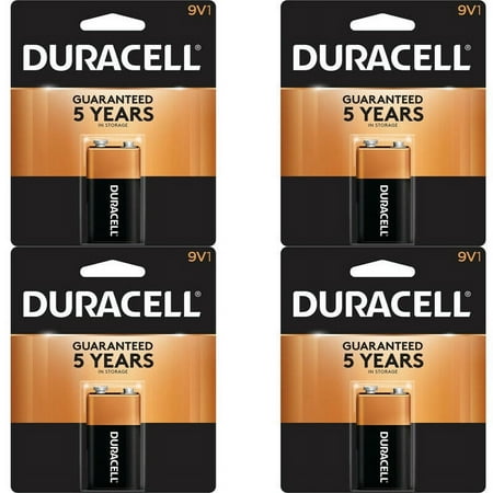 4 Count Duracell 9V Coppertop Alkaline Battery