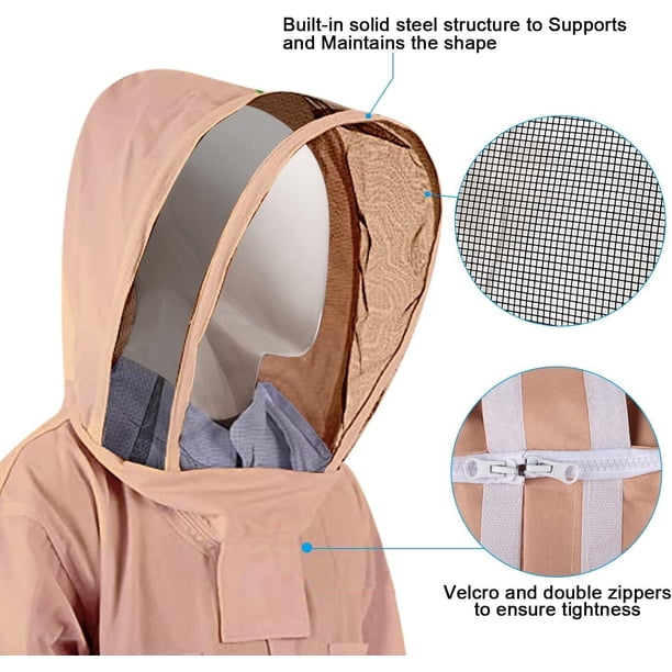 Luwint Bee Suits For Men Sting Proof, Full Body Protection Beekeeping Beekeeper Suit With Gloves And Ventilated Hood (5'6''-5'9'' Height