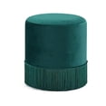 thumbnail image 1 of Meridian Furniture Ottomane/tabouret Contemporain en Velours Teddy Vert, 1 of 8
