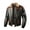 Black, variant on Turilly Men's Faux Leather Bomber Jacket Sherpa Collar Zip Up Flap Pockets Casual Coat for Fall Winter