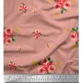 thumbnail image 1 of Soimoi Cotton Poplin Fabric Leaves & Rose Flower Printed Craft Fabric by the Yard 42 Inch Wide, 1 of 1