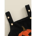 thumbnail image 5 of Newborn Baby Girls Boys Halloween Outfits Sleeveless Corduroy Pumpkin Face Overalls Rompers Button Jumpsuit Fall Clothes, 5 of 8