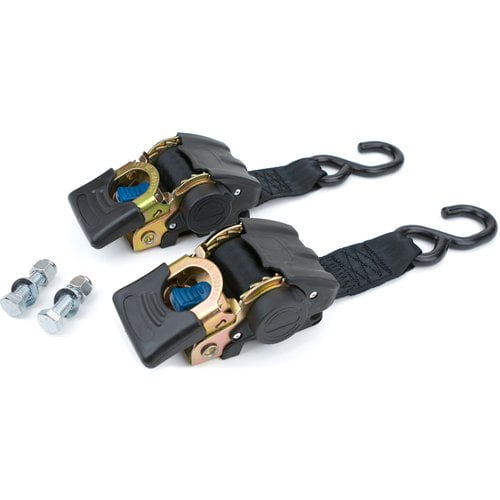 Ratchet Tie Down Pair Anchor Retractable Transom Trailer Boat Hook Strap 2 Pack 