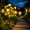 Yellow, variant on 27.5in Solar Powered Artificial Plants Garden Stake Light, Waterproof Metal LED Pathway Lamp, Purple Glow for Yard Patio Lawn Decor
