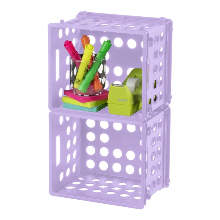6 pack) Sterilite Mini Crate Plastic, Lavender Sky - Walmart.com