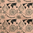 thumbnail image 1 of oneOone Cotton Poplin Tan Fabric Travel Dress Material Fabric Print Fabric By The Yard 56 Inch Wide, 1 of 6
