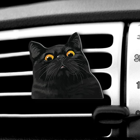 WIRESTER Car Air Freshener Fragrance Vent Clip Decoration, Black Bombay Kitten Cat
