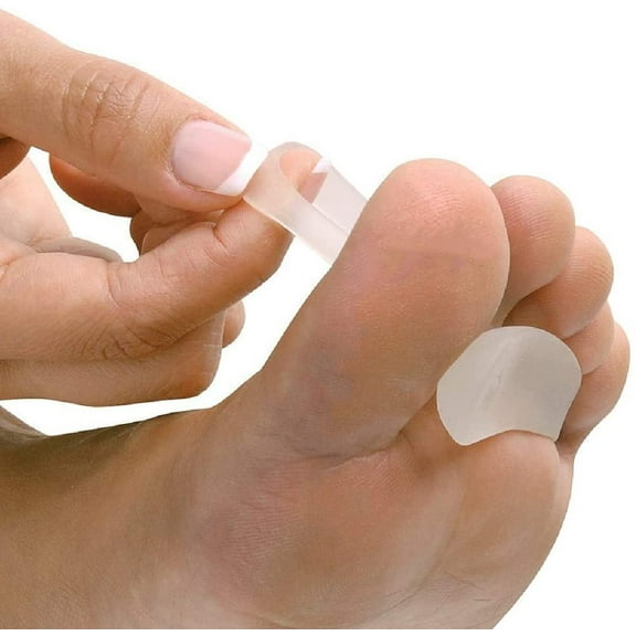 GIXUSIL 4 Pair Gel Hammer Toe Crest Cushions, Right/Left Hammertoe Gel Support Pads, Straightener and Corrector for Curled, Curved, Crooked, Overlapping, Clubbed Claw and Mallet Toes Curling Relief