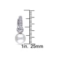thumbnail image 3 of White Freshwater Cultured Pearl 8-8.5mm Earrings with Synthetic Cubic Zirconia (CZ) In Sterling Silver, 3 of 5