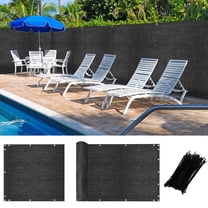 BTY 6x50ft Privacy Screen Fence,Fencing Mesh Shade Net Cover, Outdoor Fencing Panels 90% Blockage with Reinforced Bindings Brass Grommets Cable Zip Ties for Wall Garden Yard Backyard Black