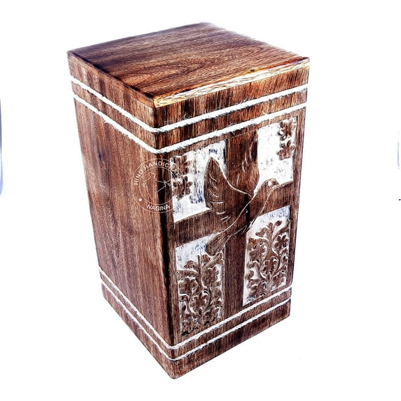 Wooden Urns for Human Ashes Adult Large - Rosewood Cremation Urn for Ashes -Burial Urn for Columbarium - Funeral Urn Box