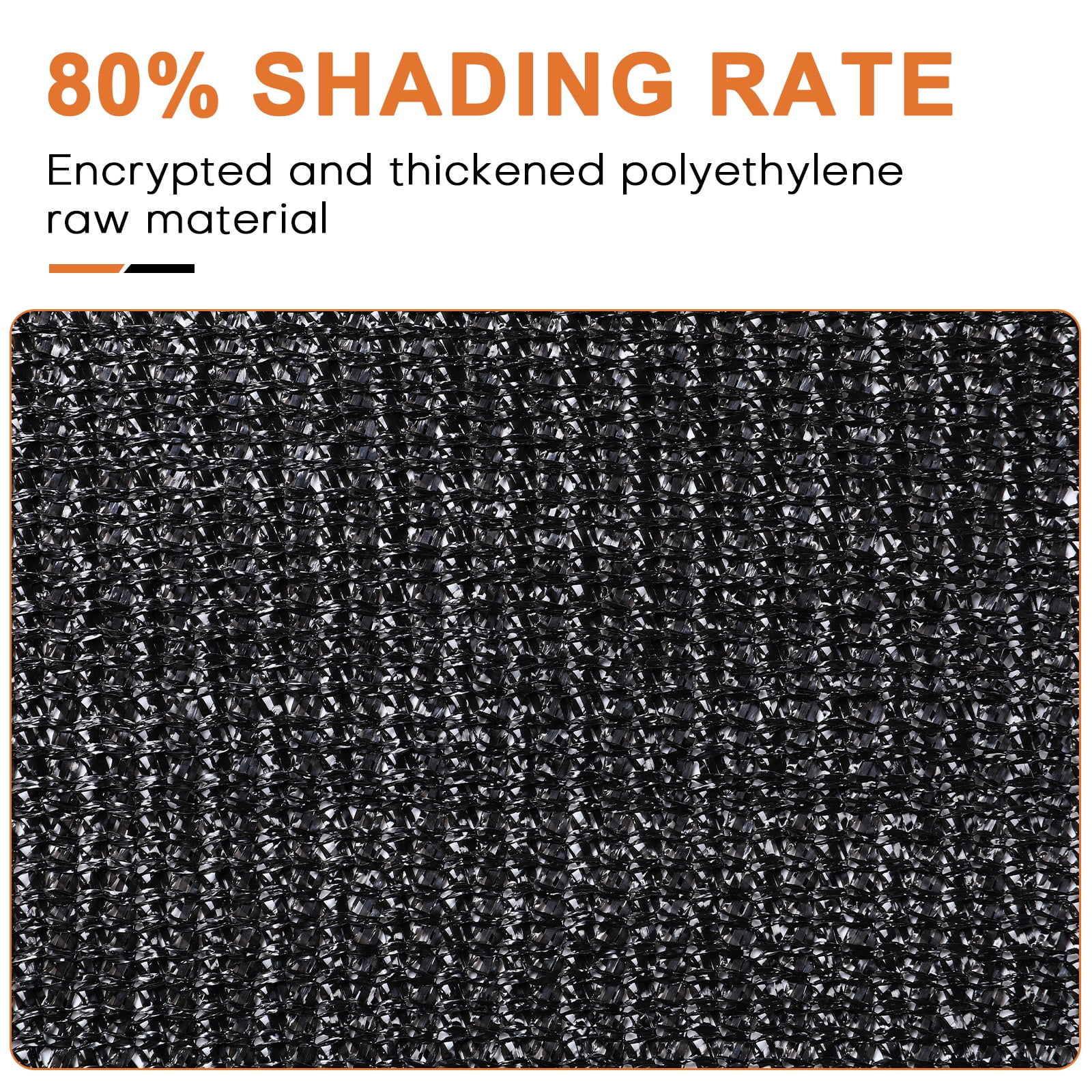 OTOEZ 80% Black Shade Cloth Shade Sunblock Net Taped Edge with Grommets UV Resistant for Greenhouse Parking Garden (12x16ft)