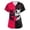 Hot Pink, variant on LNZGNM Halloween Womens Scrub Top V Neck Pocket Short Sleeve Printed Festive Print Wrinkle Free Easy Care Stretch Nurse Work Hospital,Khaki(XXL)