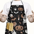 thumbnail image 2 of Vintage Halloween Pattern Apron-Garden Aprons for Women with Pockets-Cotton Linen Waterproof Kitchen Cooking Gardening Aprons Adjustable for Kitchen,Cooking,BBQ and Salon 33"x27", 2 of 7