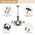 thumbnail image 4 of Sodrens Modern Chandelier 6 Candle Light Crystral Pendant Light for Dining Room, Bedroom,Black, 4 of 8
