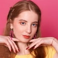 thumbnail image 4 of Acrylic Exaggerated Lightning Earrings Statement Punk Retro Geometric Delicate Neon Personalized Earrings Accessory Jewelry for Women, 4 of 7