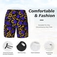 thumbnail image 5 of Haiem Golden Snake And Purple Rose Mens Swim Trunks with Compression Liner 2 in 1 Swimming Shorts Stretch Swimwear Quick Dry,Board Shorts-Small, 5 of 9