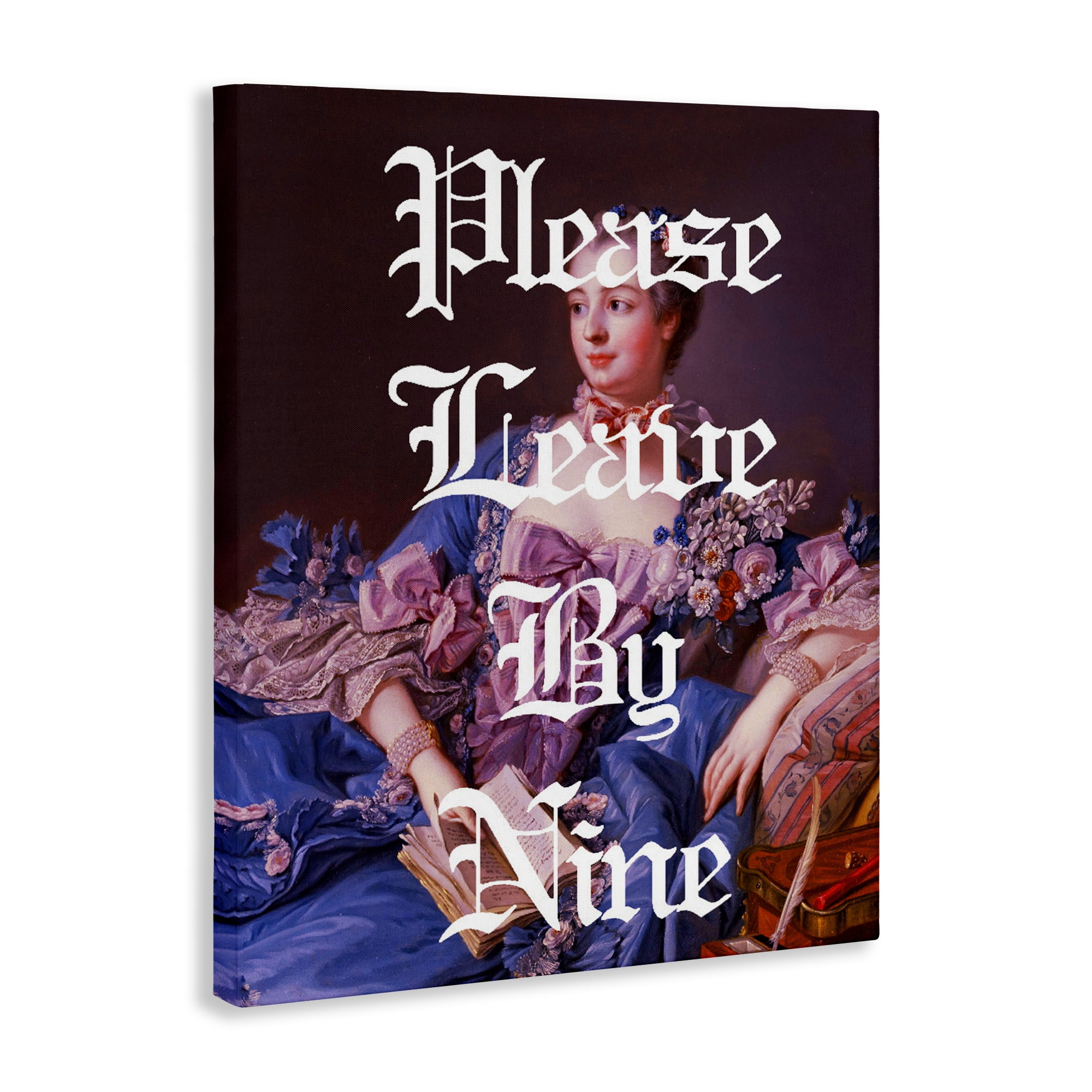 Please Leave By Nine Canvas Wall Art, design by Lil' Rue