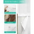 thumbnail image 3 of No Hook Shower Curtain with Snap in Liner, Sage Green Gradient Brown Rustic Wood Grain Texture Hotel Shower Curtains for Bathroom, Washable Shower Curtain Liner Set with Mesh Top Window, 66"x72", 3 of 6
