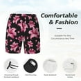 thumbnail image 6 of Picia Lilies Flowers pattern Mens Swim Trunks with Compression Liner Stretch Beach Shorts Quick Dry with Zipper Pockets No-Chafing Board Shorts-, 6 of 9