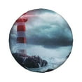 thumbnail image 2 of Balery Lighthouse In A Stormy Seatire Cover Waterproof Dust-Proof, Universal Spare Wheel Tire Cover For Trailer, Rv, Suv Truck And Vehicle Camper Accessories-14 Inch, 2 of 9