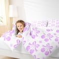 thumbnail image 3 of Manfei Purple Bow Cherry Bedding Comforter Set for Girls, Cute Ribbon King Bedding Sets, Reversible, 7 Pieces, 3 of 7
