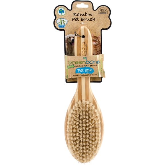 DogSpa Natural Bamboo Bristle Grooming Brush-Oval