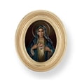 thumbnail image 1 of 3-1/2" x 4-1/2" Gold Oval Frame with a Simeone Immaculate Heart of Mary Print, 1 of 1