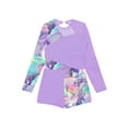 thumbnail image 4 of YEAHDOR Girls Long Sleeve Gymnastics Jumpsuit Colorful Prints Biketard Dancewear Lavender 4, 4 of 6