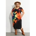 thumbnail image 4 of CASSIE LIZ Plus Size Dress for Women V Neck Maxi T Shirt Dress Casual Colorful Tie Dye Short Sleeve Sundress Loose Fit Spring Summer Dress with Pocket XL 14W 16W, 4 of 7