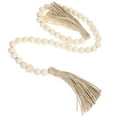 thumbnail image 3 of OFFIGAM Ivory Wooden Beads Garland with Tassels, Rustic Farmhouse Style Wall Hanging, Home Decor, 3 of 10