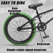 cubsala 20 in Freestyle BMX Kids Bike for Age 6-14 Years Old Boys Girls , Black & Green