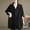Black, variant on Women's Fashion Fall Winter Loose Outwear Jacket Turn Down Collar Pockets