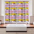 thumbnail image 2 of Ambesonne 80's Kitchen Curtains, Circles Triangles Squares Art, 55"x30", Pastel Purple Yellow, 2 of 3