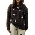 thumbnail image 2 of Wensltd Women's Cozy Wool Pajama Star Printing Fall Winter Loose Warm Sleepwear Home Clothes, 2 of 4