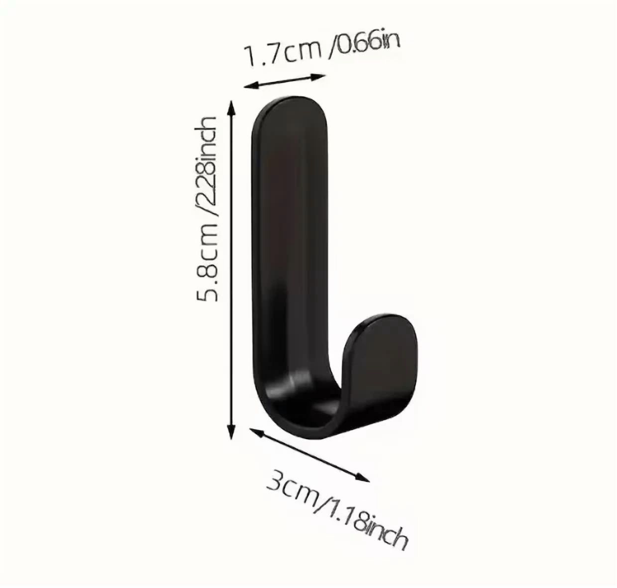 6 Pcs Strong Self-Adhesive J-Hook Waterproof Adhesive Hanging Hooks